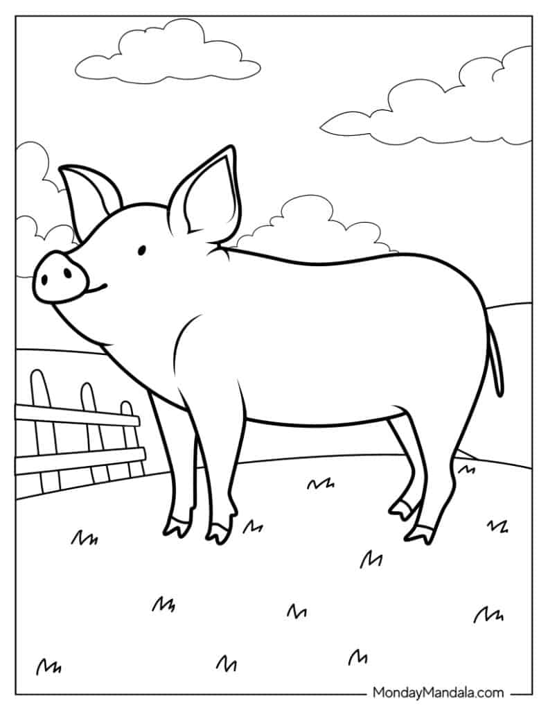 Farm animals coloring pages free pdf printables