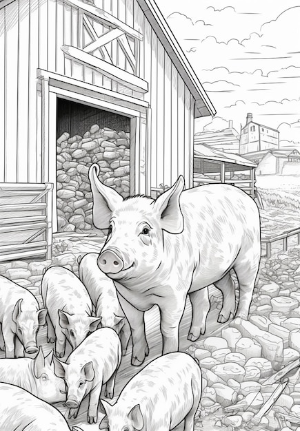 Coloring pages farm pictures