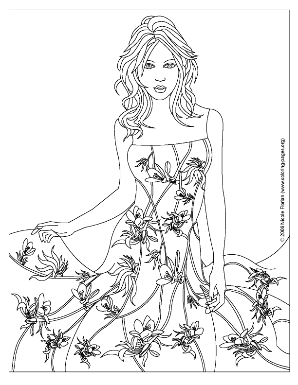 Fashion coloring pages at nicoles coloring pages