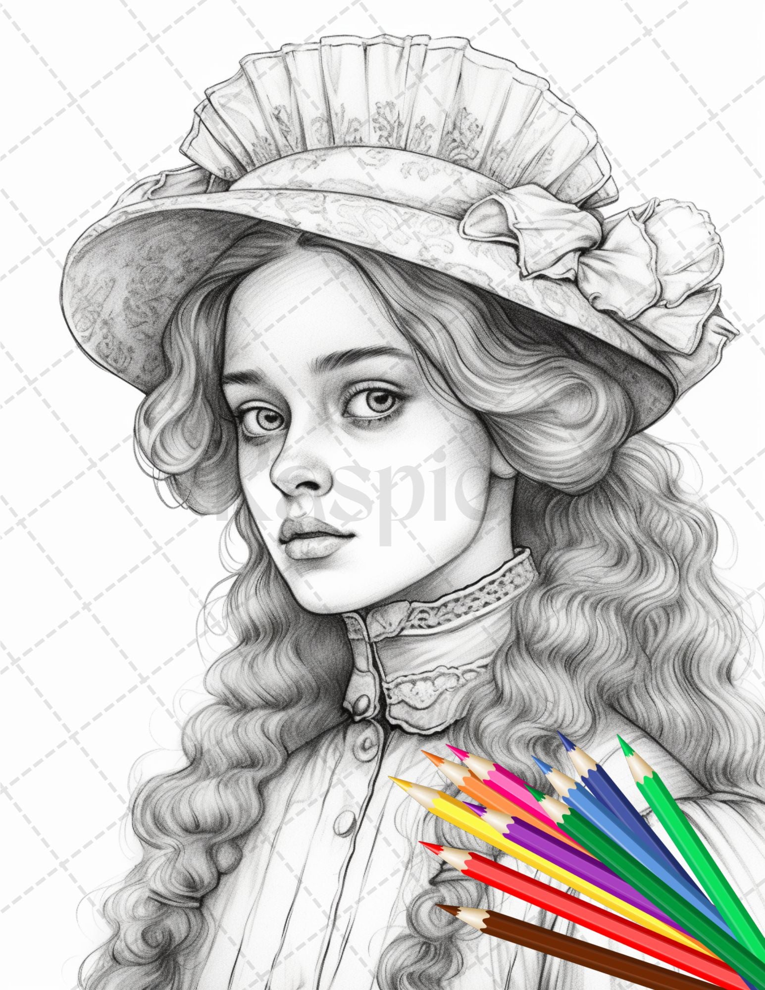 Beautiful victorian girls coloring pages printable for adults gray â coloring