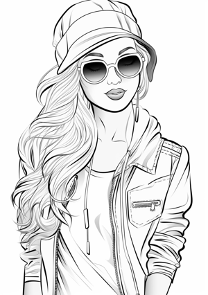 Woman coloring page from