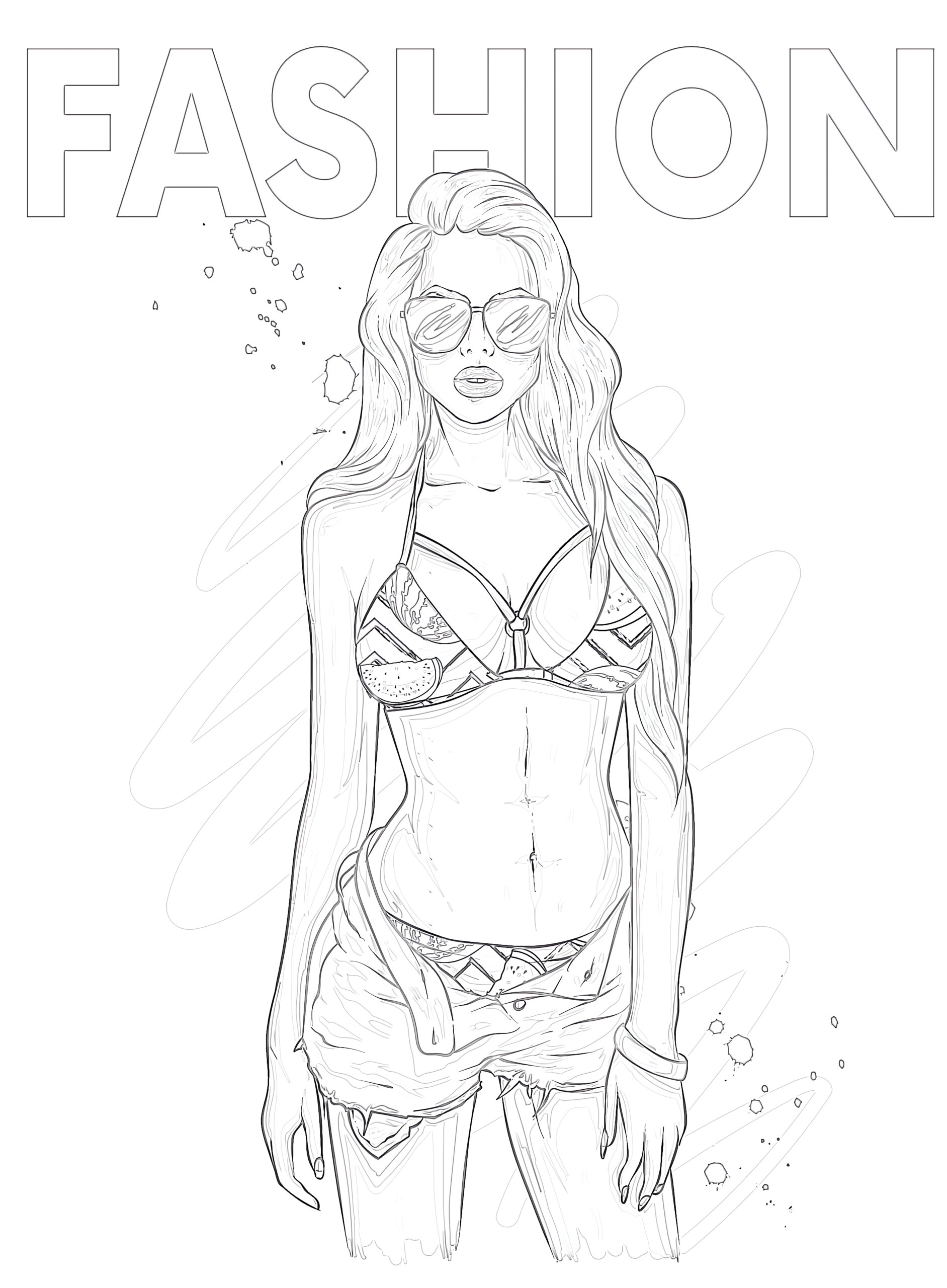 Fashion girl coloring page