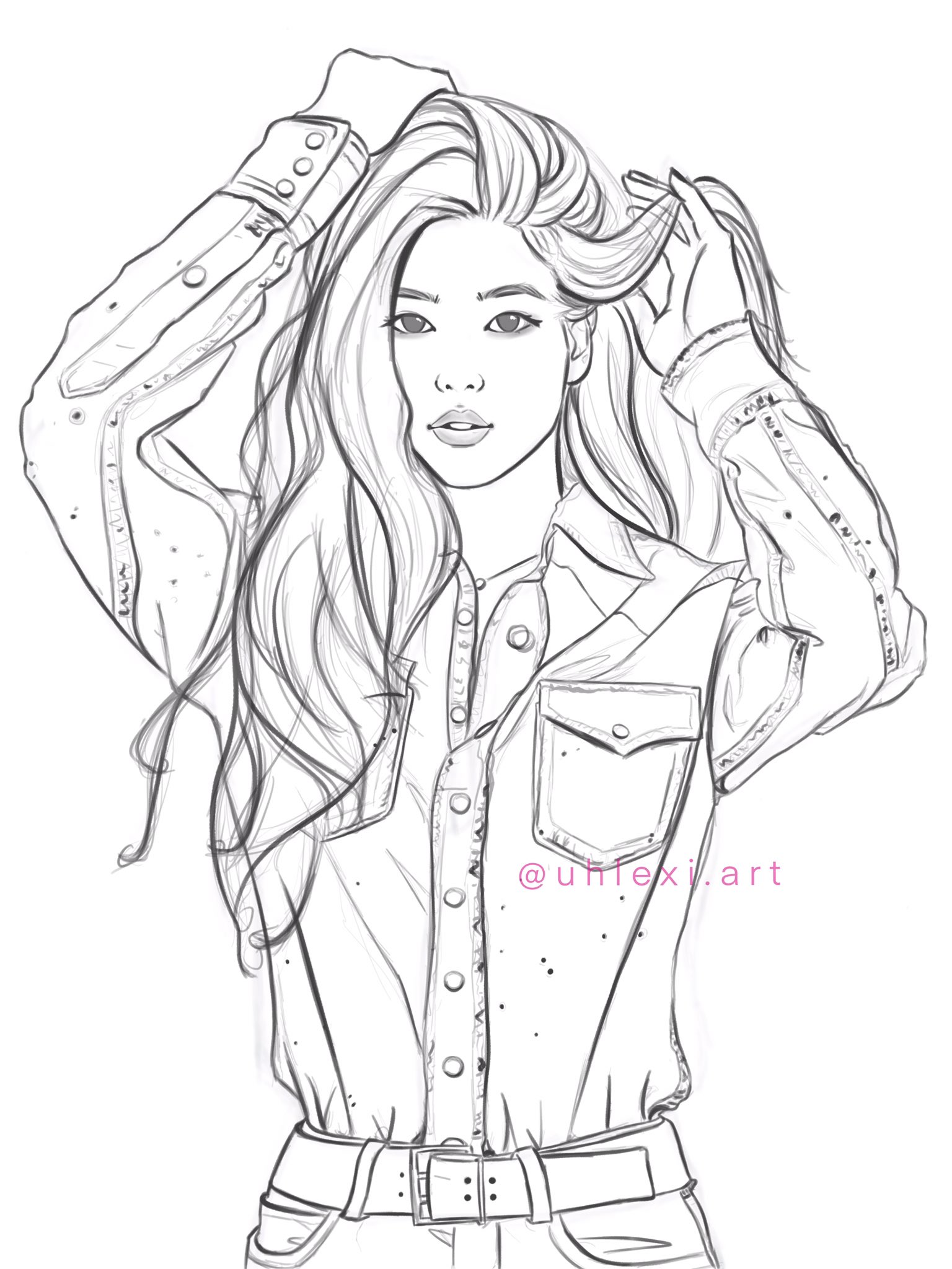 Alexi on x rosã x elle korea wip rose blackpink blackpinkfanart sketch httpstcopbfyaclchz x