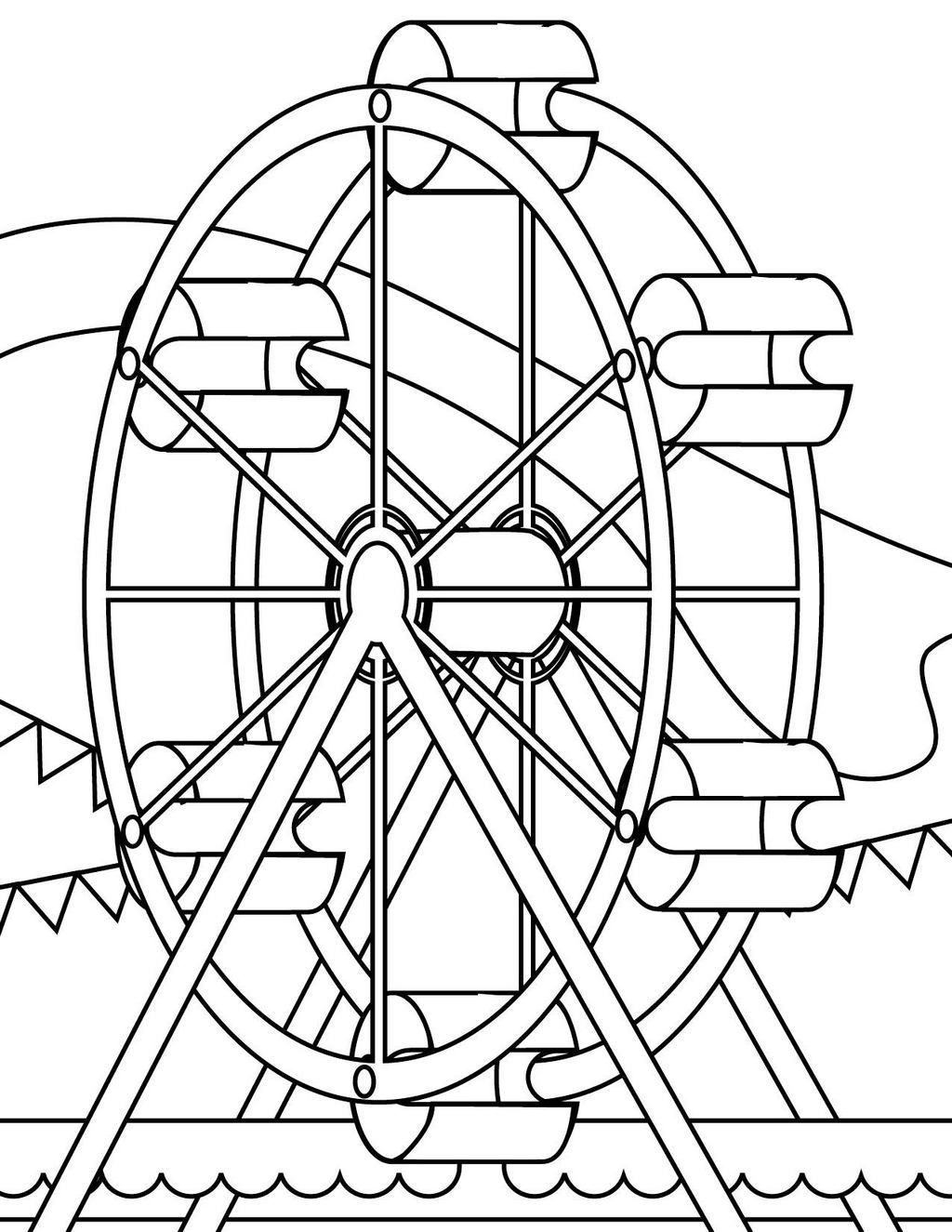 Fun ferris wheel coloring sheet for kids coloring pages adult coloring pages coloring sheets