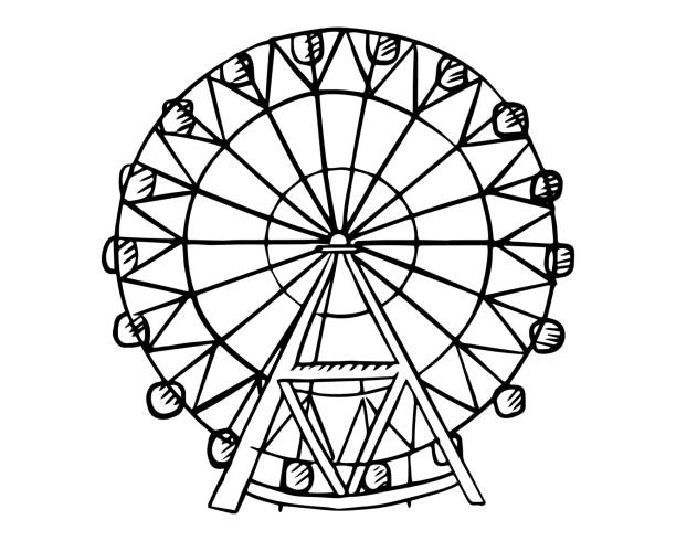 Ferris wheel drawing stock illustrations royalty