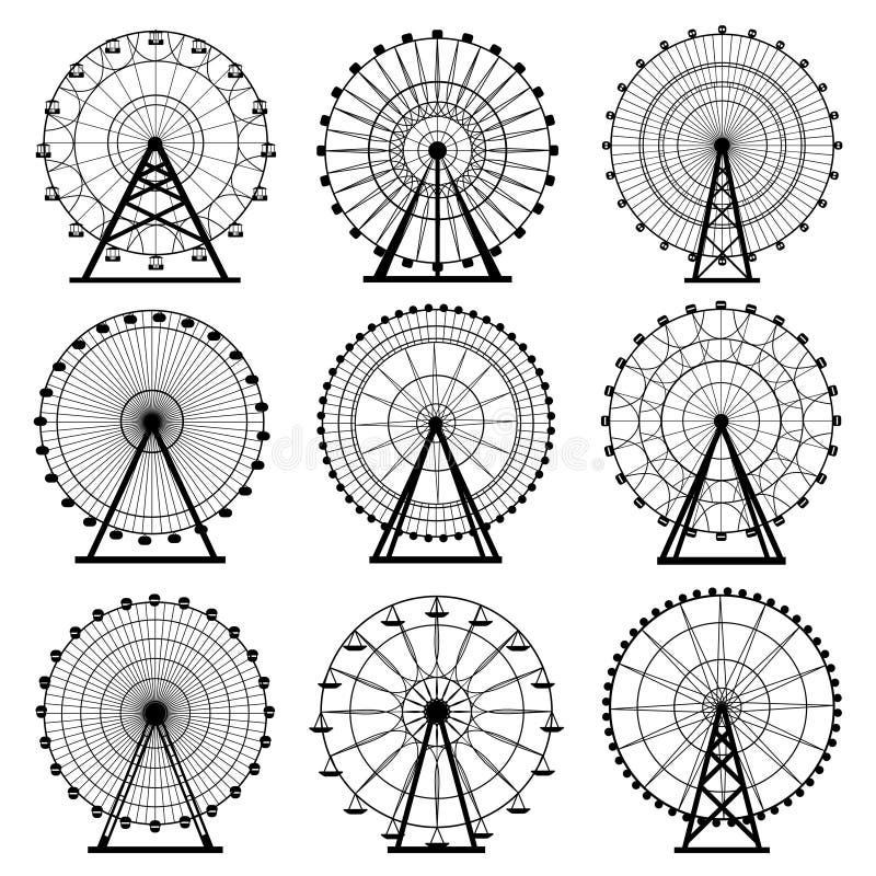 Ferris wheel silhouette stock illustrations â ferris wheel silhouette stock illustrations vectors clipart