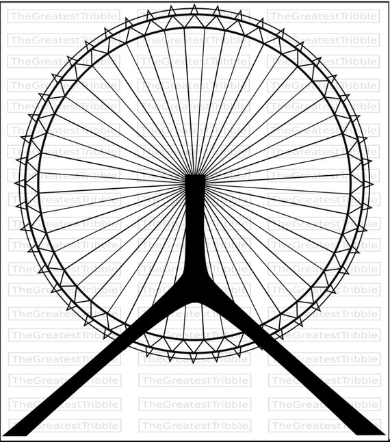 Ferris wheel tianjin eye ferris wheel svg png jpg vector graphic clip art black and white