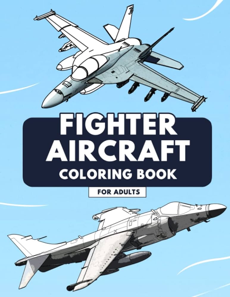 Fighter aircraft coloring book highly detailed fighter plane coloring book for adults fighter jets bombers ww ww planes miller jason books