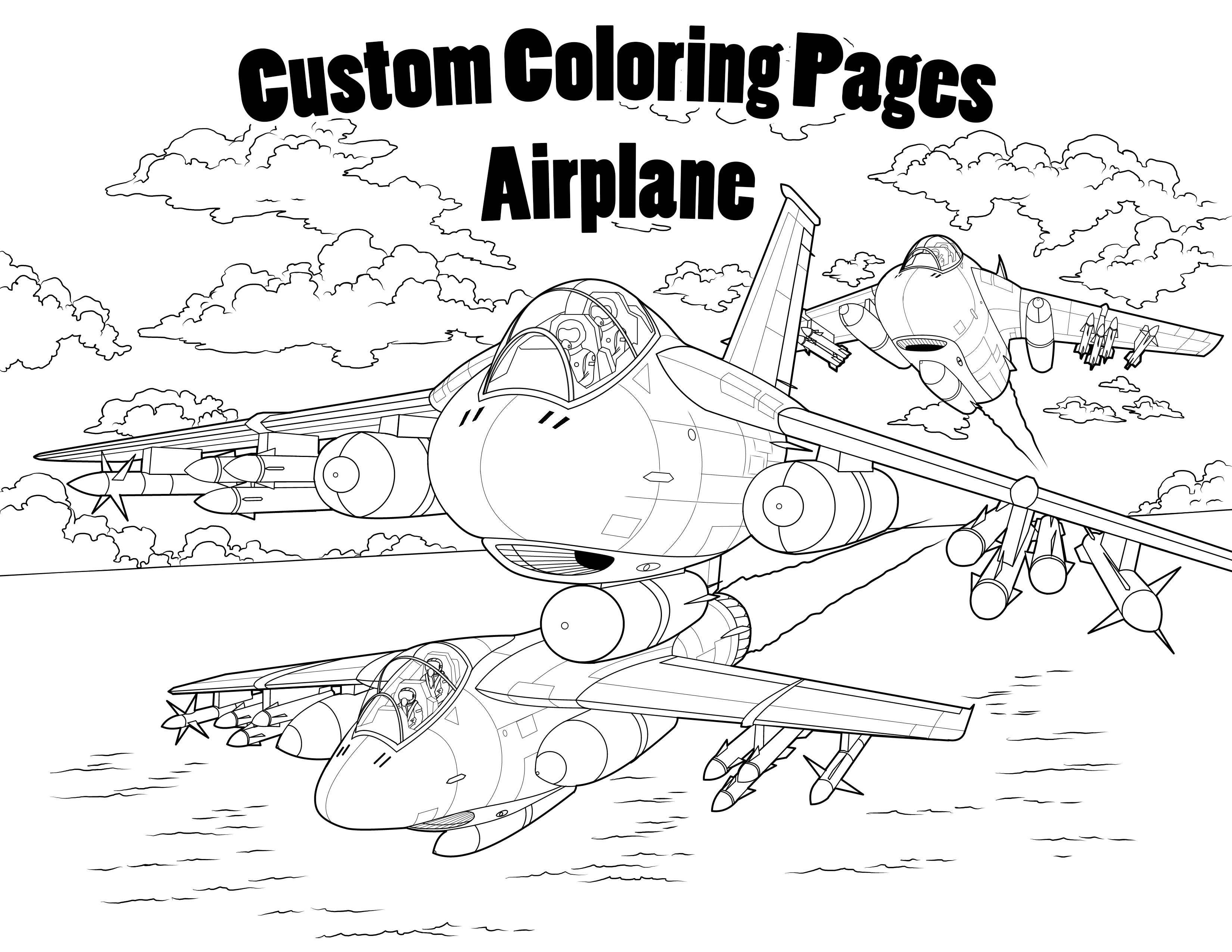 Custom airplane coloring pages for you by damarte