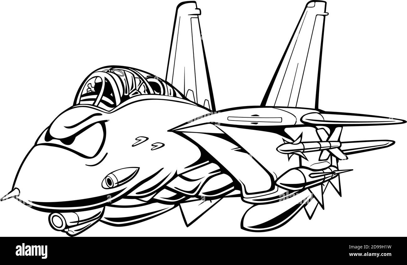 Fighter plane drawing black and white stock photos images