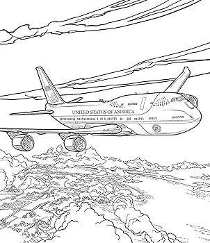 Air force one coloring book color realistic illustrations of this famous airplane dover american history coloring books petruccio steven james books