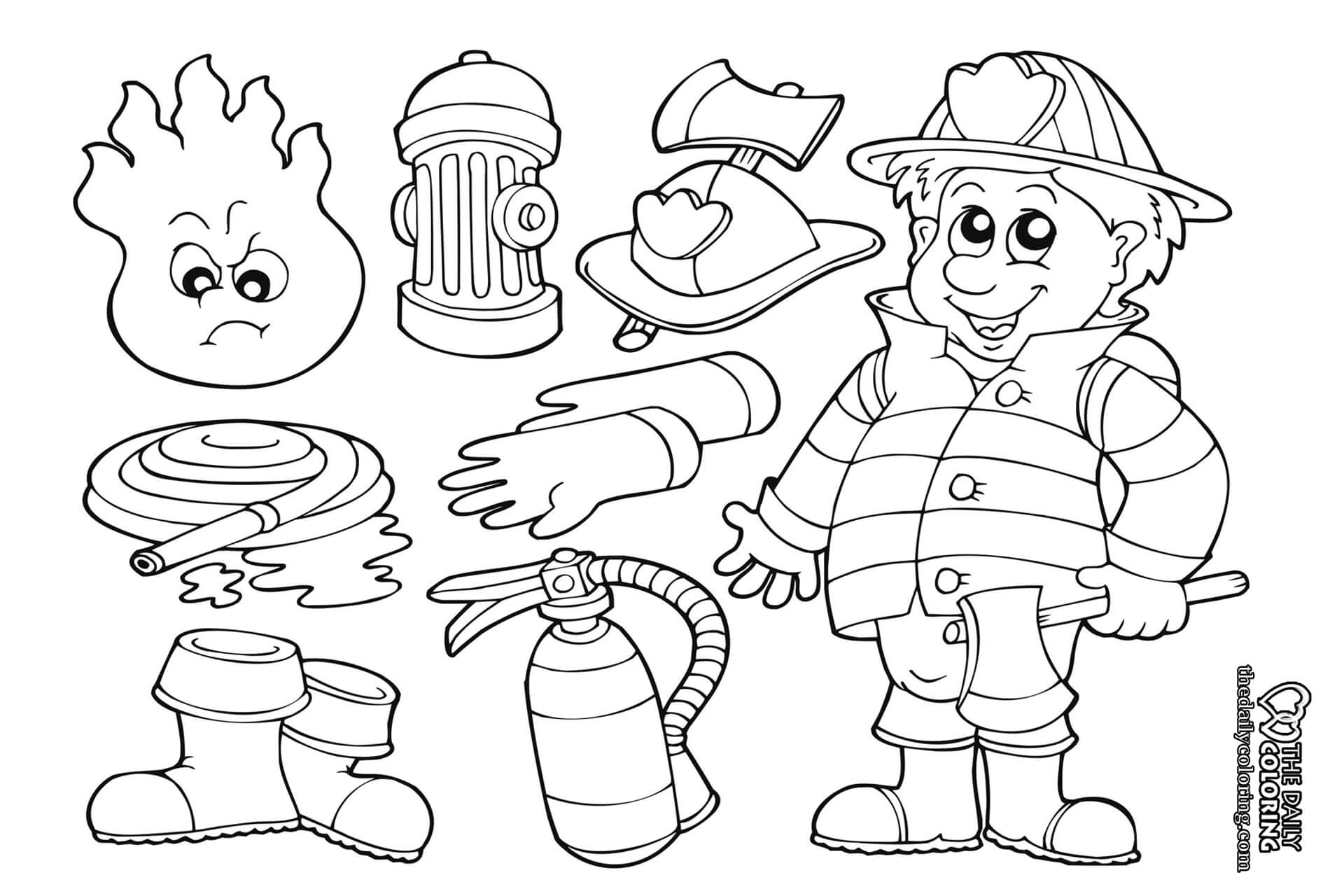 Firefighter coloring pages rfreecoloringpages