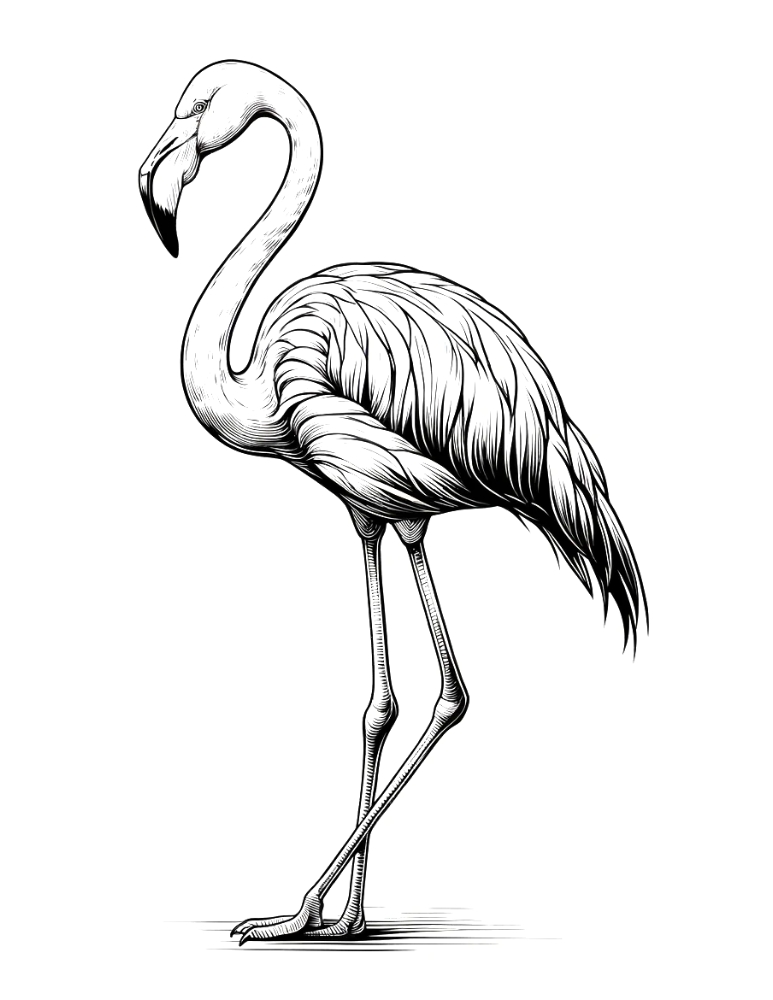 Free flamingo coloring pages for kids