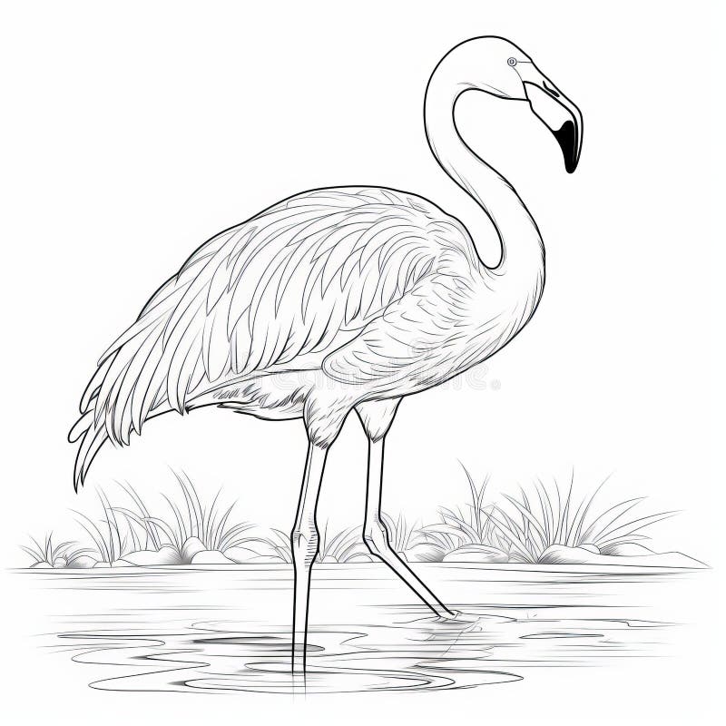 Flamingo coloring sheet stock illustrations â flamingo coloring sheet stock illustrations vectors clipart