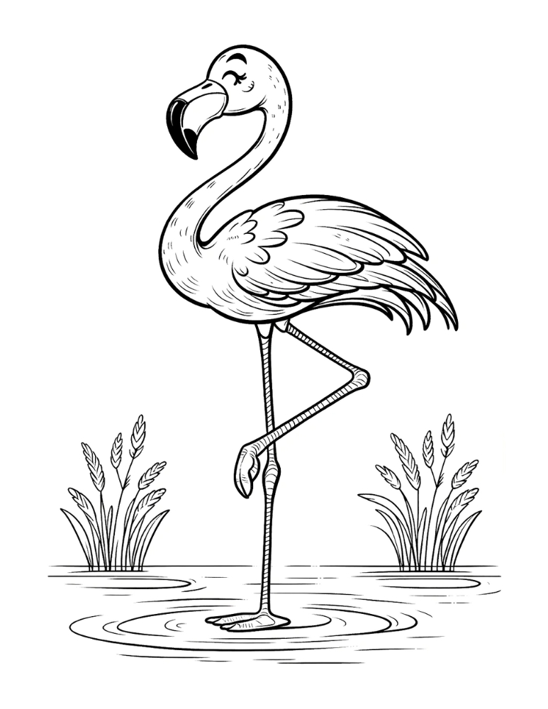 Free flamingo coloring pages for kids