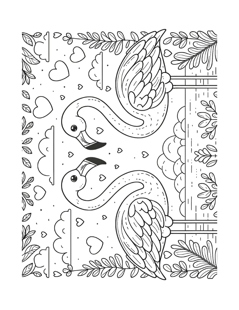 Free flamingo coloring pages for kids