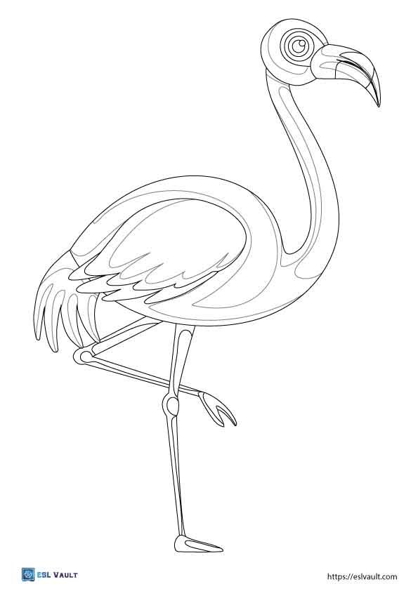 Free flamingo coloring pages