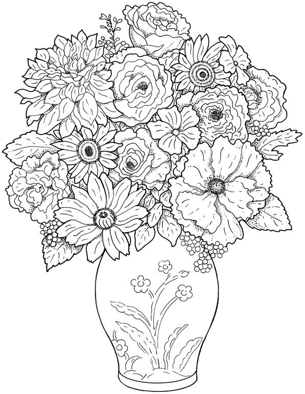 Flower coloring pages for adults