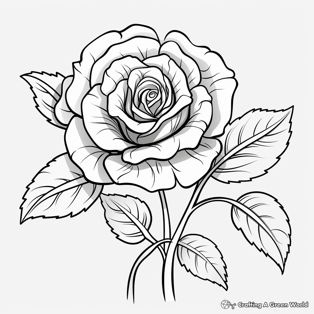 Realistic flower coloring pages