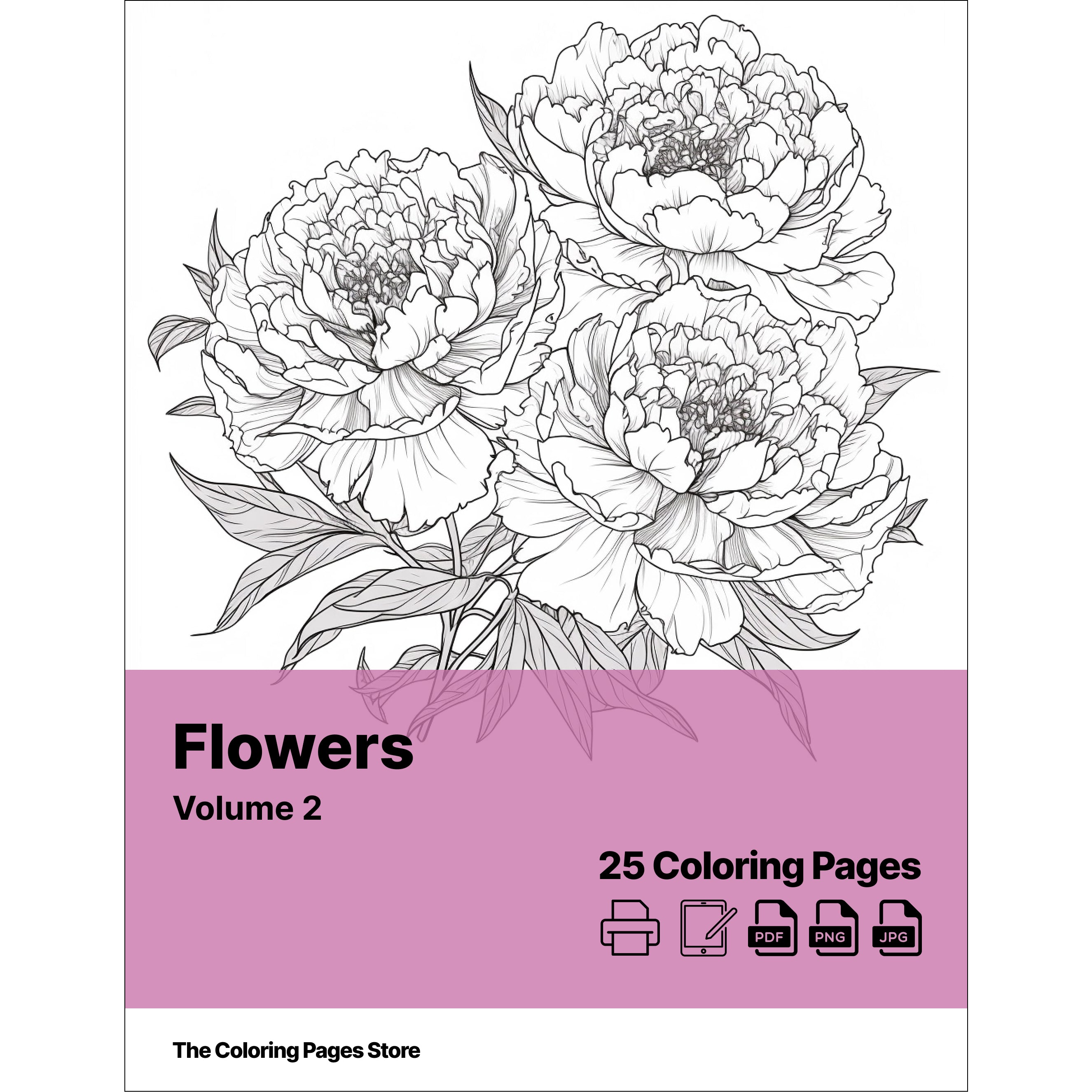 Flower coloring book vol coloring pages â the coloring pages store