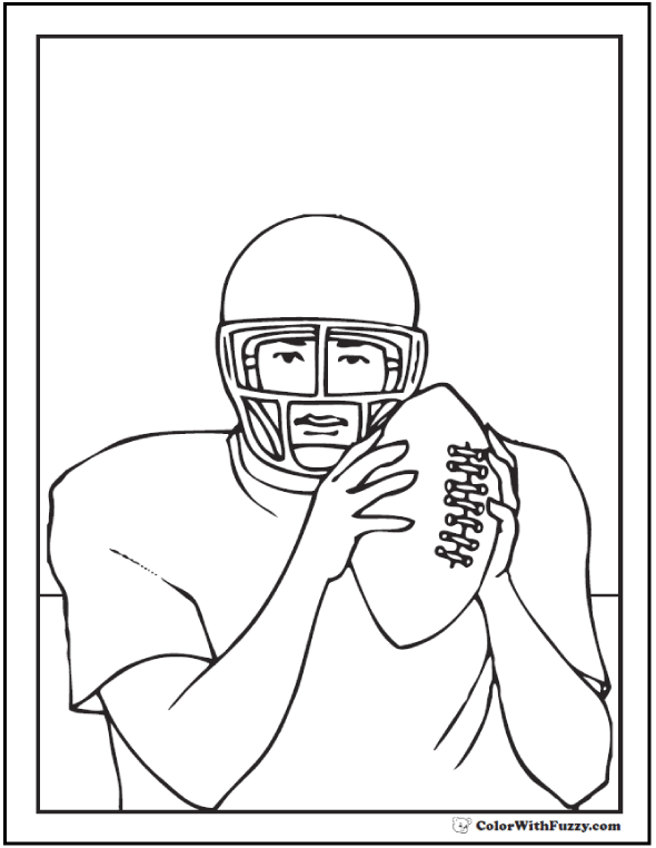 Football coloring pages â quarterbacks receivers running