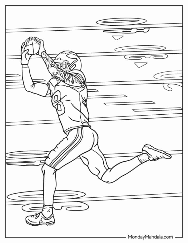 Football coloring pages free pdf printables