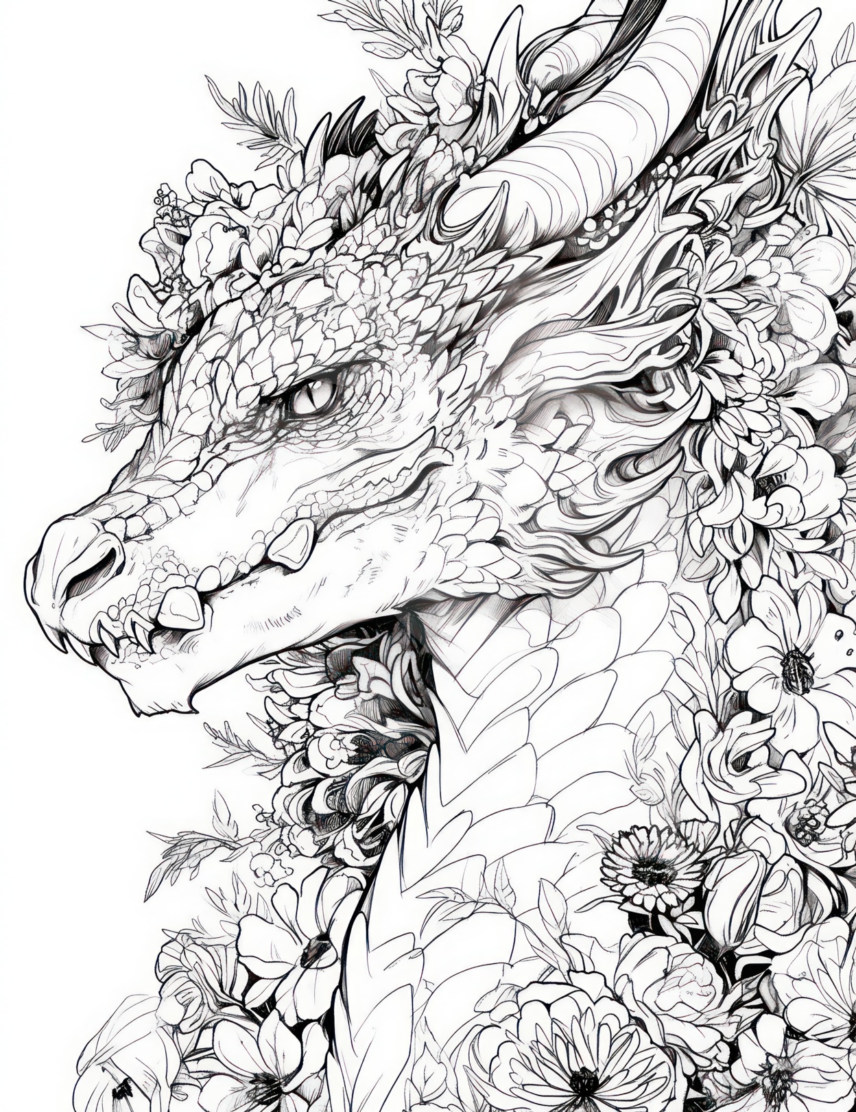 Majestic dragon coloring pages for kids and adults