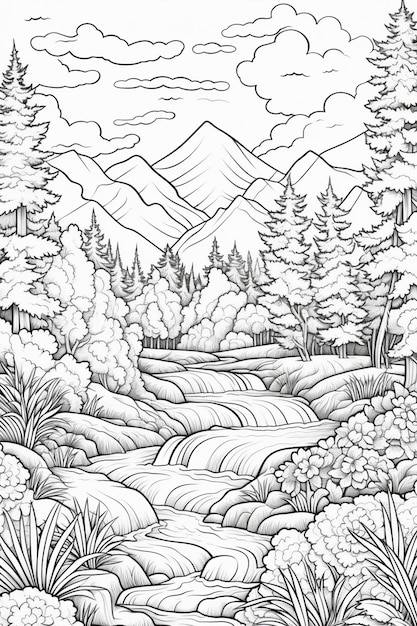 Page landscape coloring images