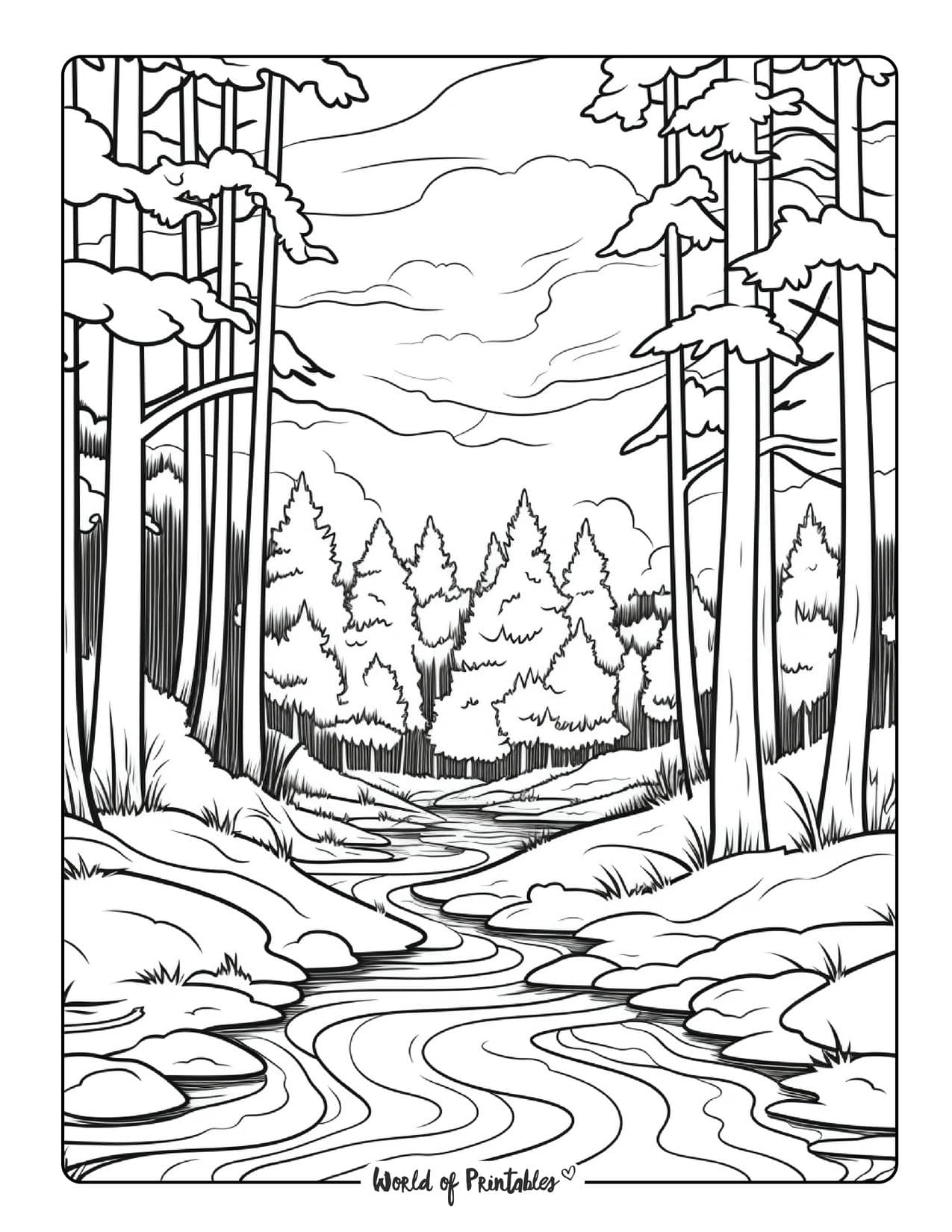 Forest coloring pages