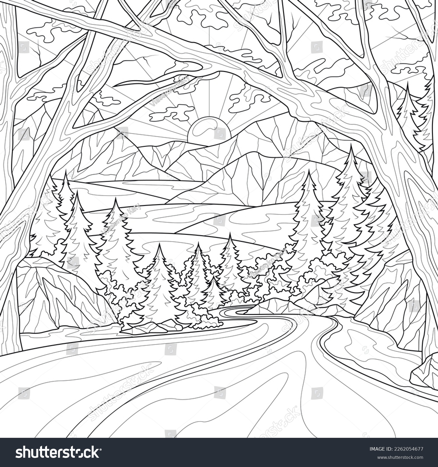 Mountains coloring book images stock photos d objects vectors