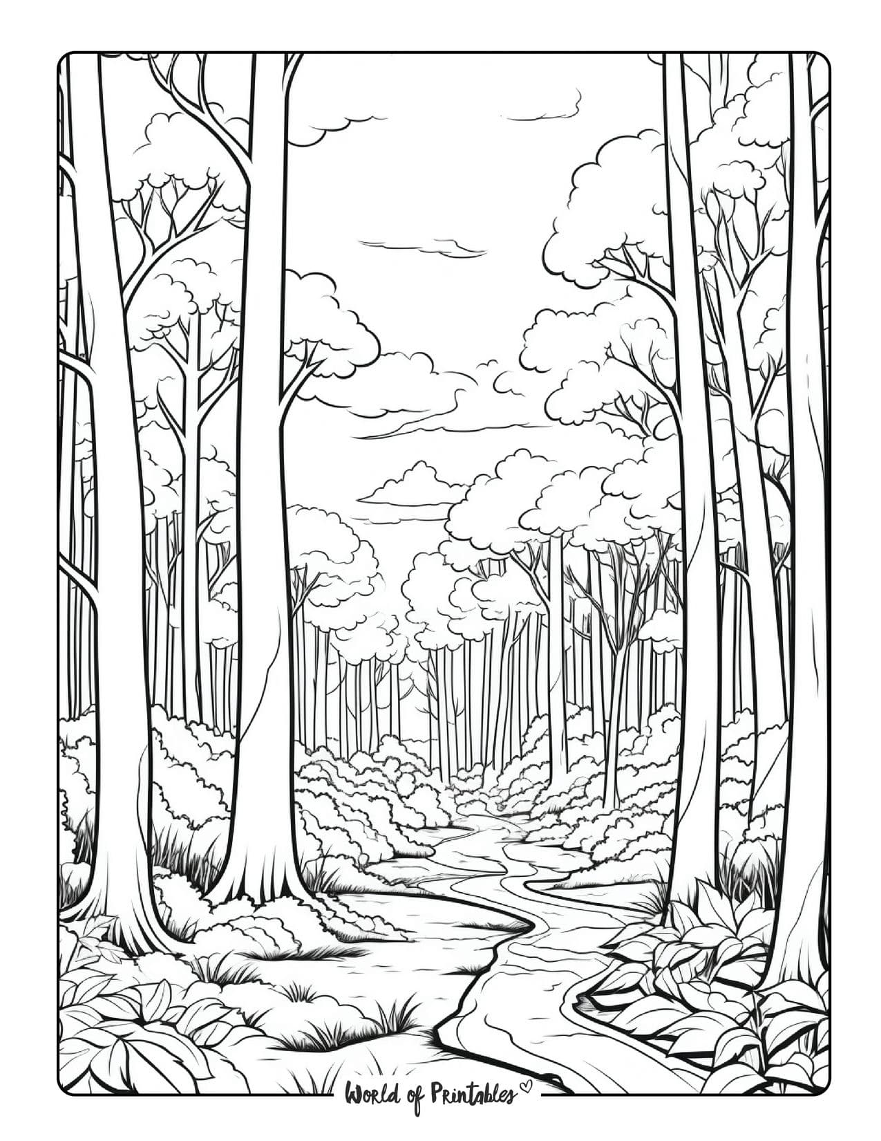 Forest coloring pages