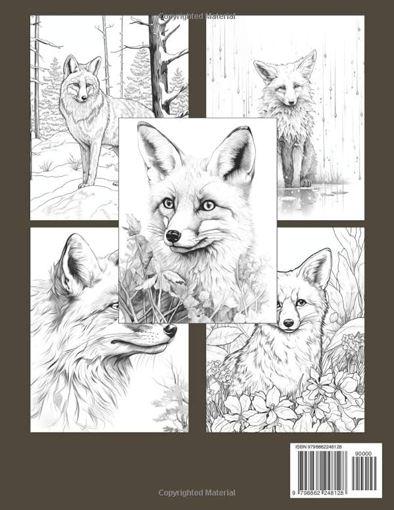 Realistic fox loring book captivating equine realism with beautiful foxes pages with realistic woodland creatures illustrations for all ages stress relief and relaxation kaleb joseph nature wildlife