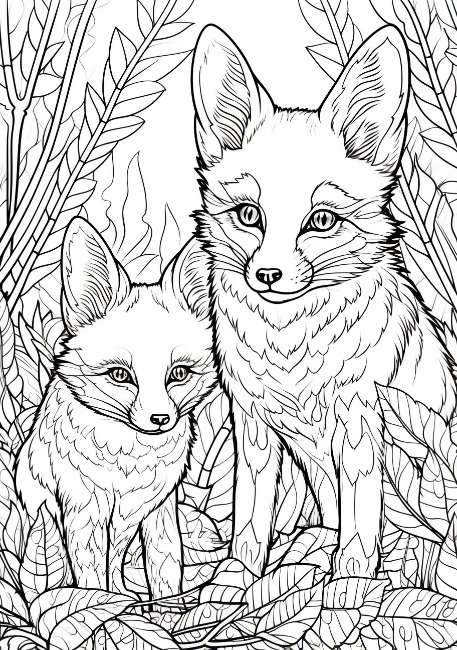 Fox coloring s artistic printable and fun designs coloring