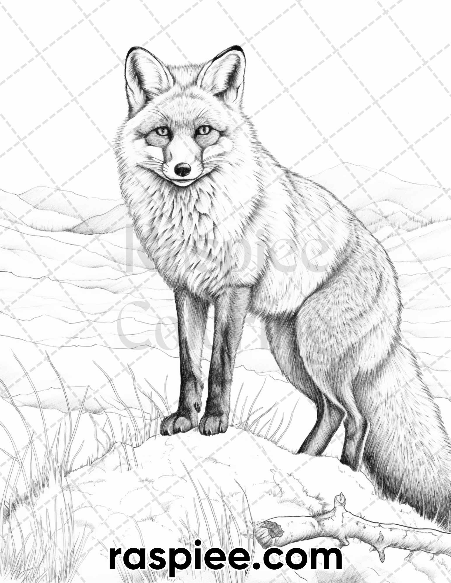 Winter wildlife grayscale coloring pages for adults printable pdf â coloring