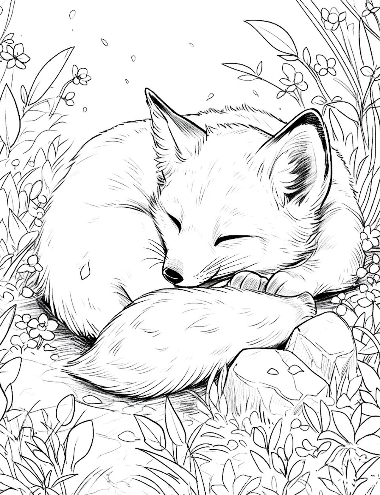 Creative fox coloring pages for kids and adults