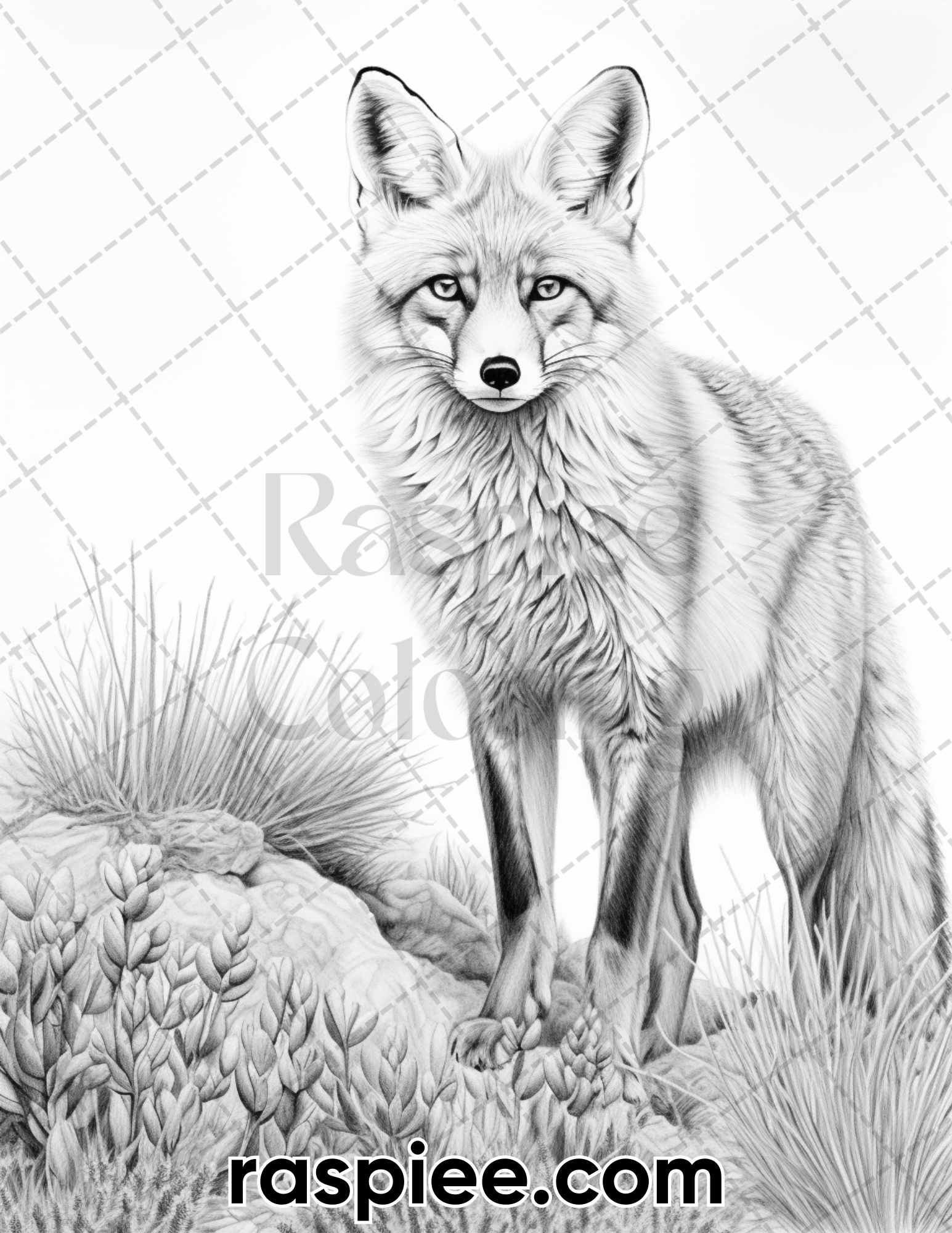 Wild animals grayscale coloring pages for adults printable pdf ins â coloring