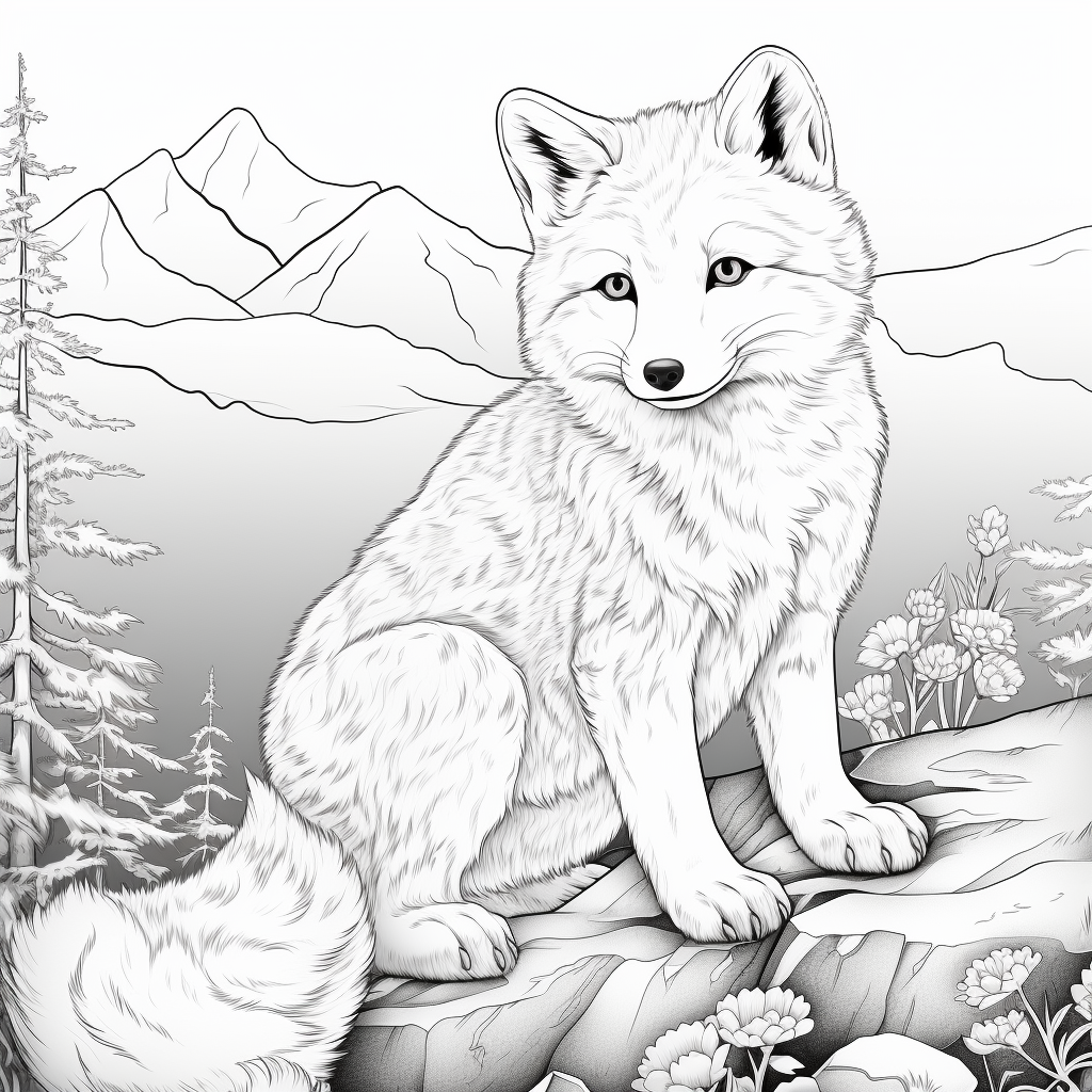 Arctic fox coloring pages