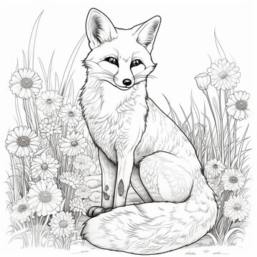 Fox coloring page images â browse photos vectors and video