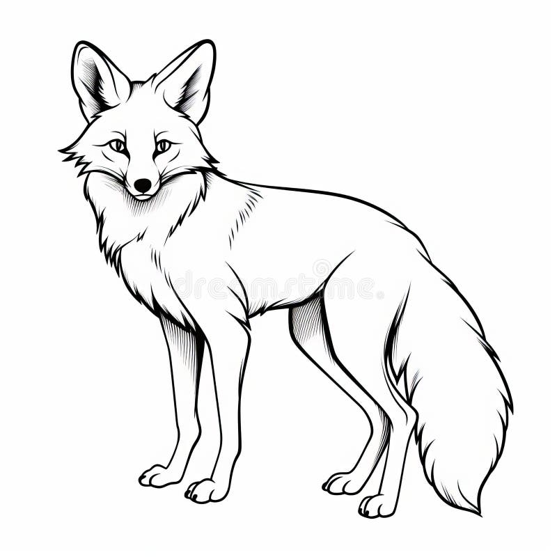 Red fox coloring page stock illustrations â red fox coloring page stock illustrations vectors clipart