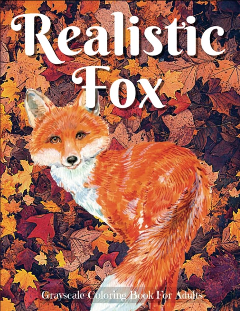 Realistic fox grayscale coloring book for adults colouring pages of vintage illustrations of different types of foxes wild animal for stress relief and relaxation by works art your