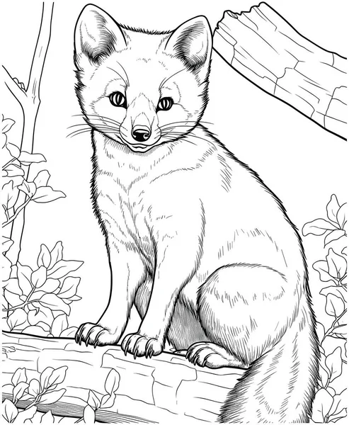 Fox coloring page stock photos royalty free fox coloring page images