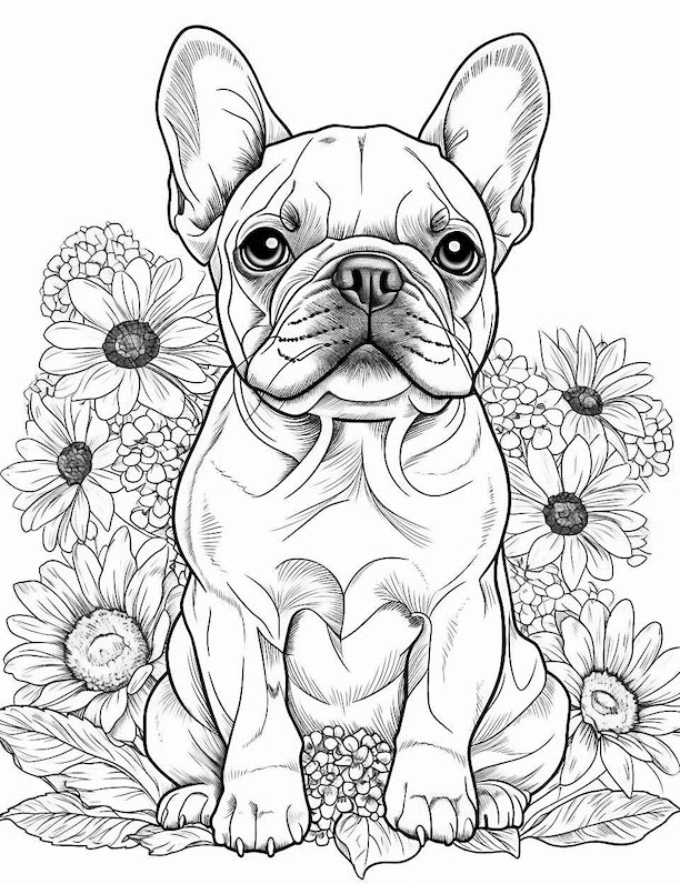 Dog coloring pages for kids and adults