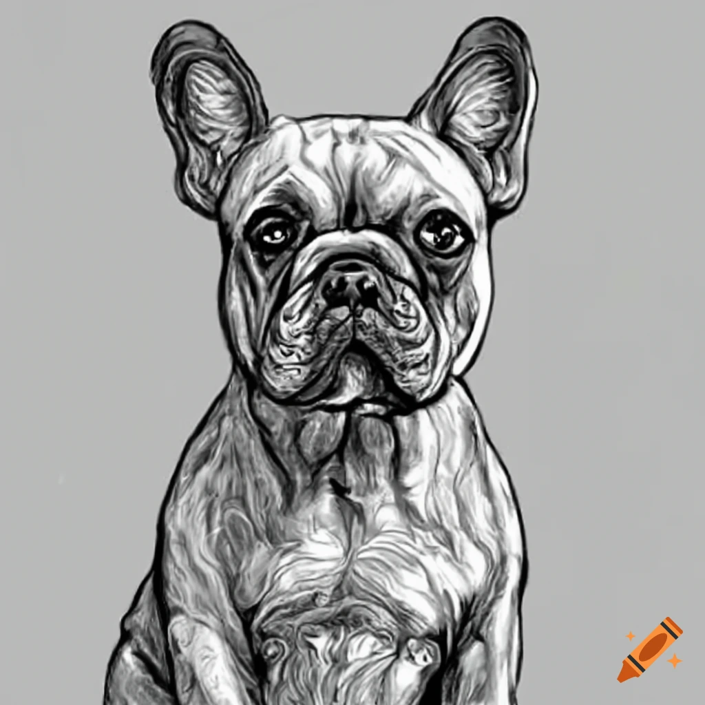 Cool and fancy french bulldog coloring page on