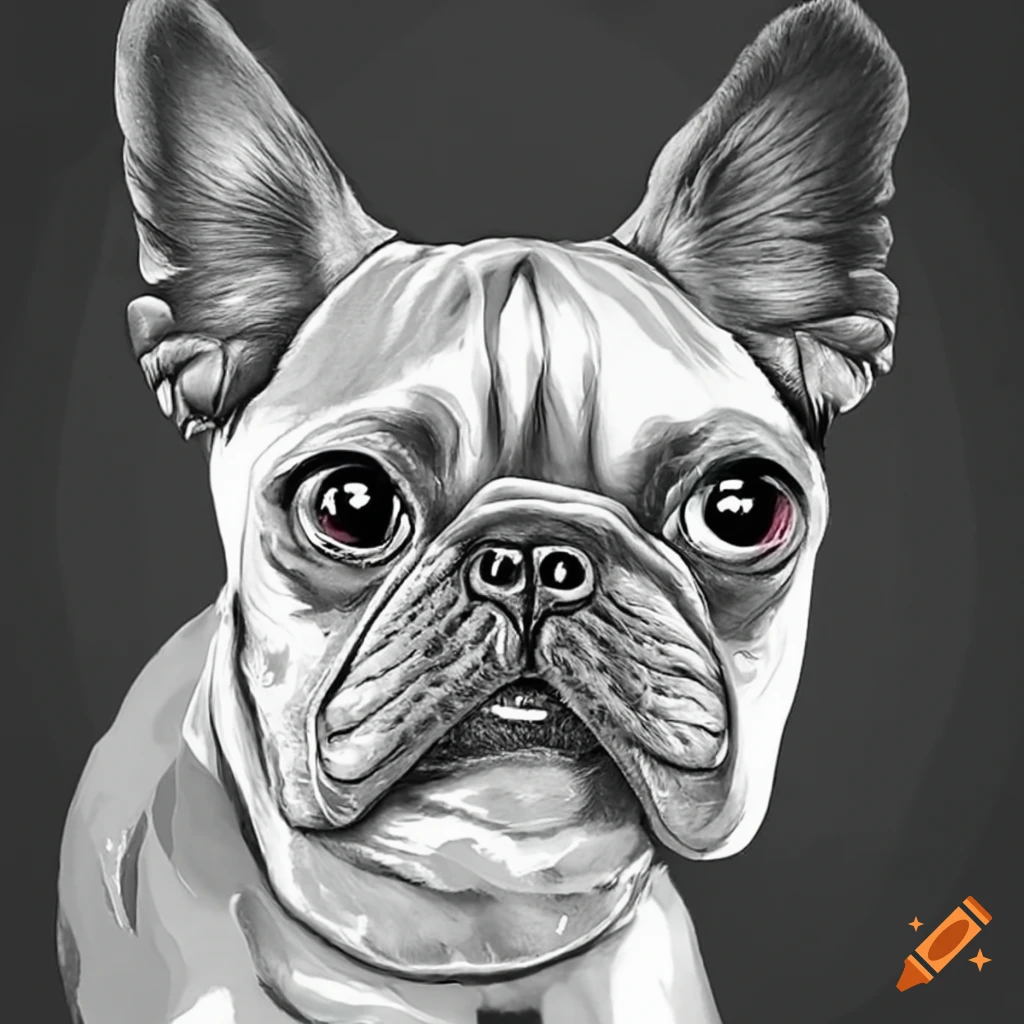 Cool and fancy french bulldog coloring page on