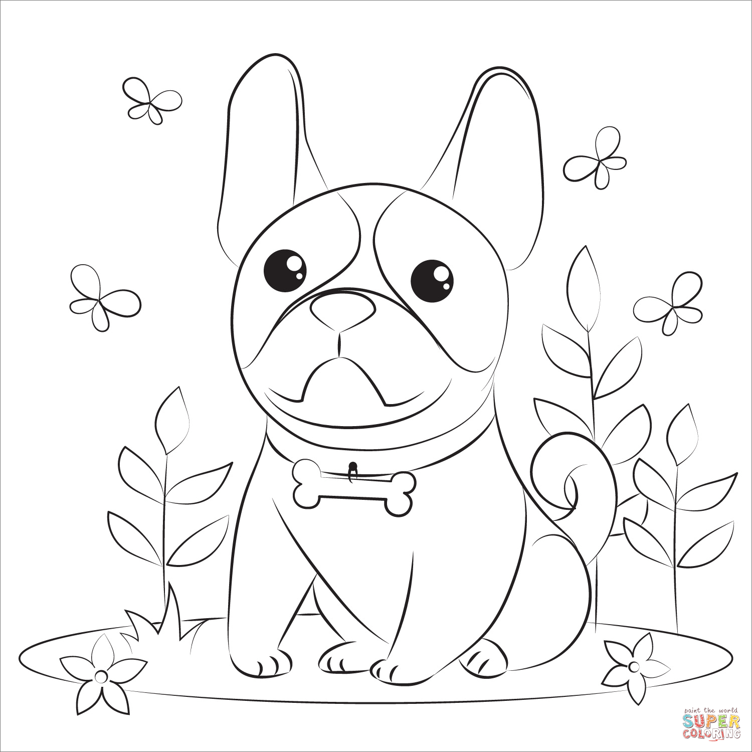 Bulldog coloring page free printable coloring pages