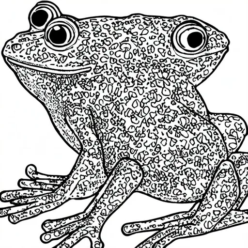 Coloring page realistic frog