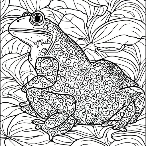 Coloring page realistic frog