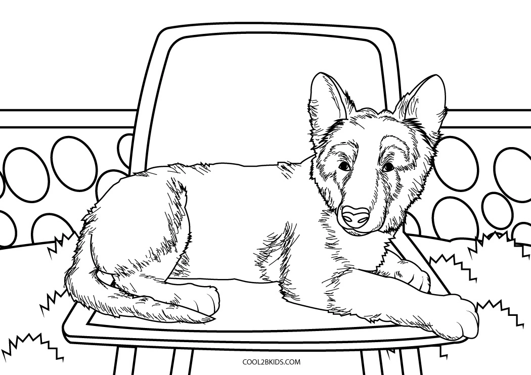 Free printable german shepherd coloring pages for kids