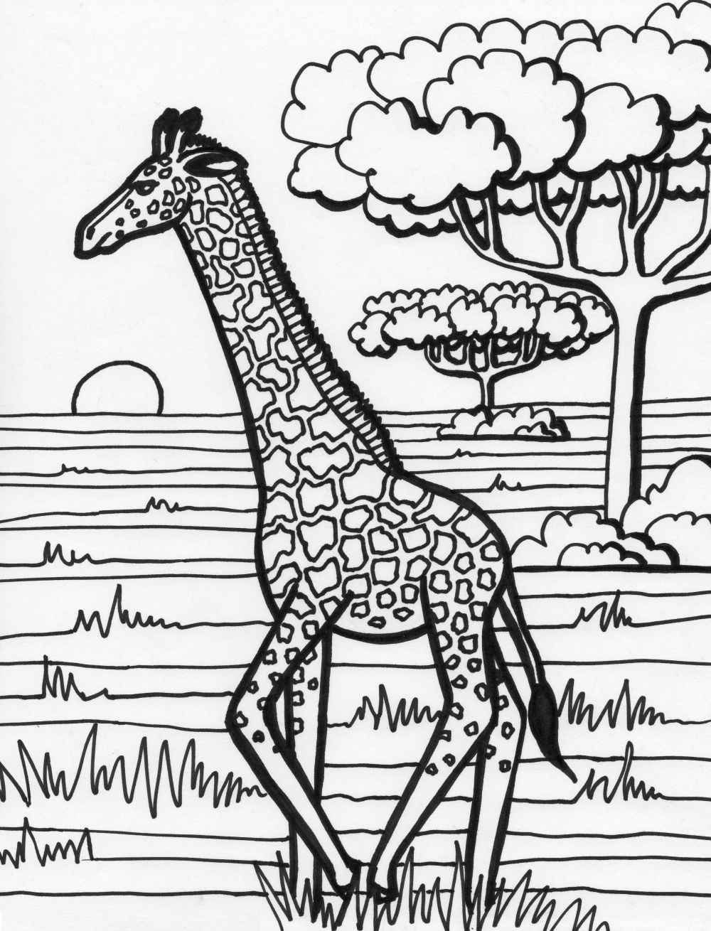 Coloring pages giraffe coloring page photo