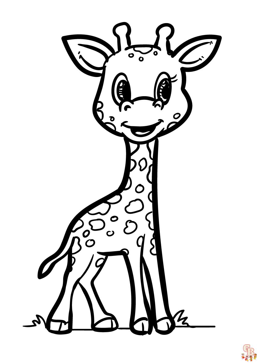 Cute giraffe coloring pages